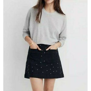 Madewell Black Mini Skirt with Subtle Stud Detailing
